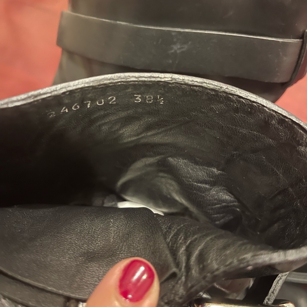 Gucci Black Leather Moto Boots with Buckle - Picture 6 of 9
